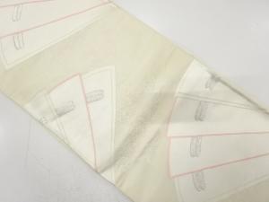 アンティーク　扇に草花模様織り出し袋帯（材料）